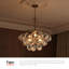 Lustre en or brossé 24 po avec verre fumé Aahil-1193928524-1193928523