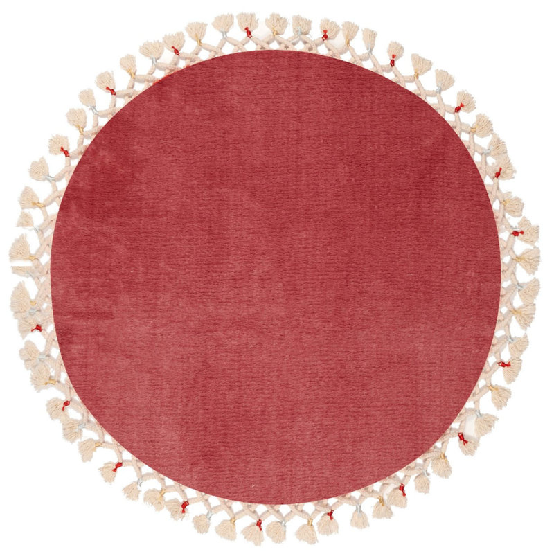 Tapis pour salle de bain de couleur unie Klotilde, L 31 po x L 31 po, Fuchsia