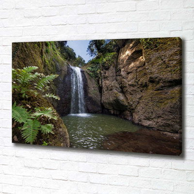 Waterfall In Sardinia - Wrapped Canvas Print