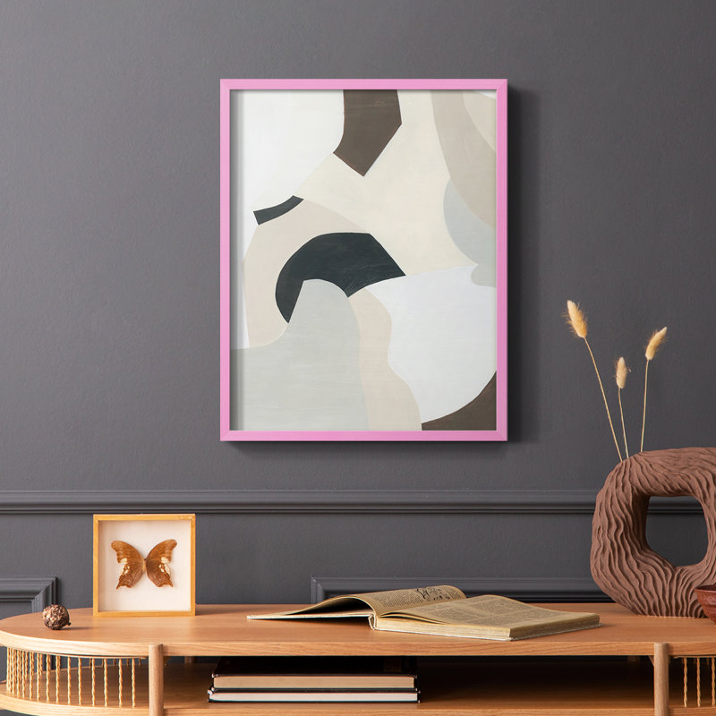 «Shifting Neutrals I», reproduction encadrée - bois massif, H 10 po x l 8 po, Cadre photo rose simple