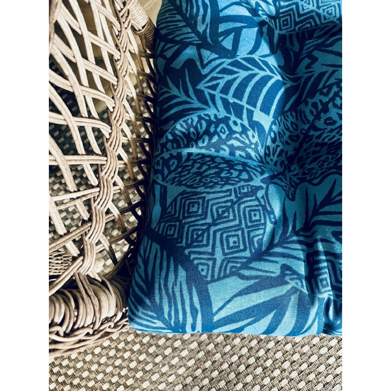 Outdoor 3.5'' Loveseat Seat Cushion, Light Blue