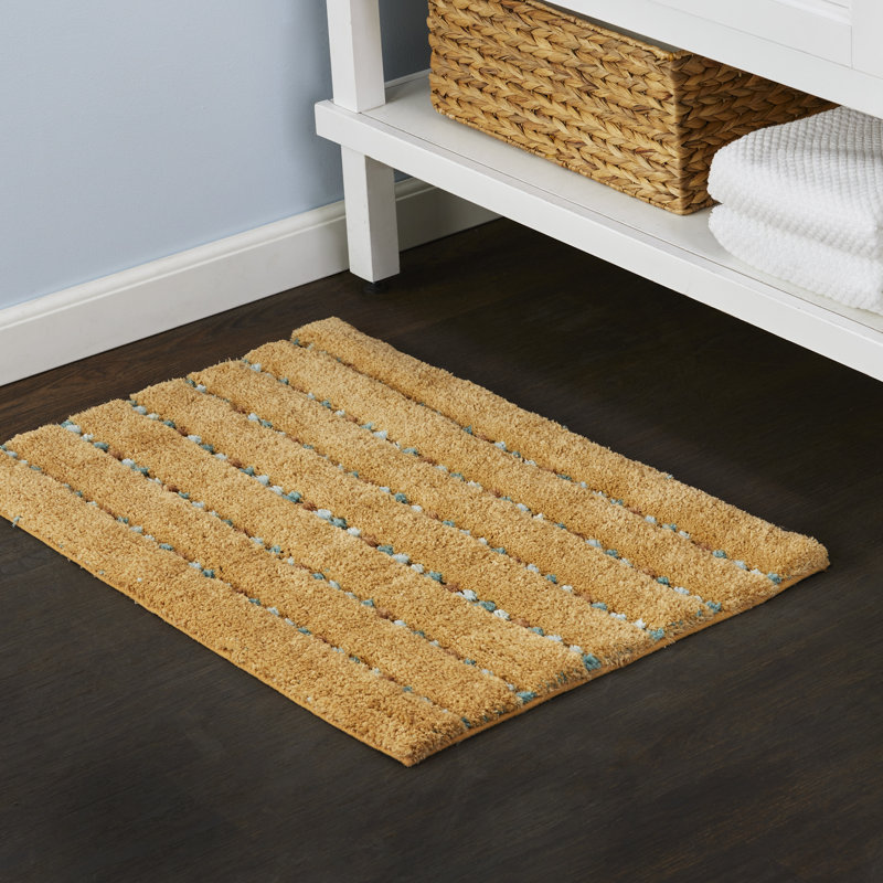 Natural Beige Tufted Rectangular Synthetic Area Rug