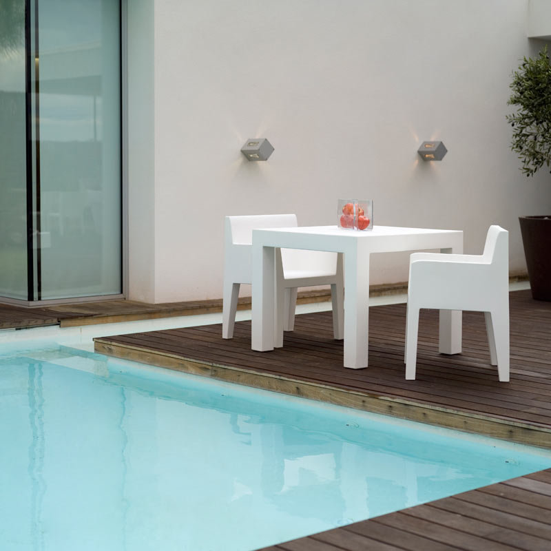 Jut Plastic/Resin Dining Table, White, 180x90x75
