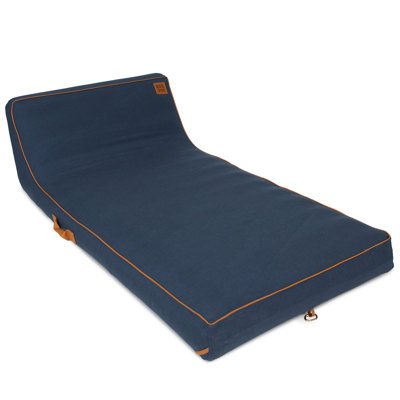 Big Joe Lux Chaise Premium Inflatable Pool Float, Harbor Blue Sunbrella Fabric, Durable Uv Protected Polyester Blend