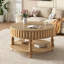 Table basse à cannelure moderne avec rangement Mid-Century, table centrale avec finition en bois naturel et couvercle rabattable-905595800