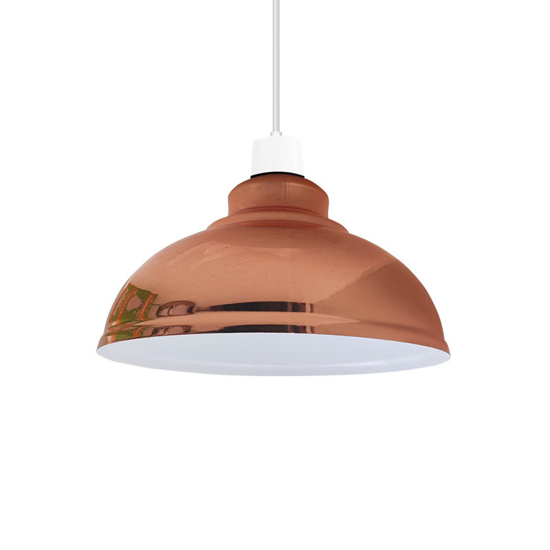 17cm H Metal Dome Lamp Shade, Rose Gold