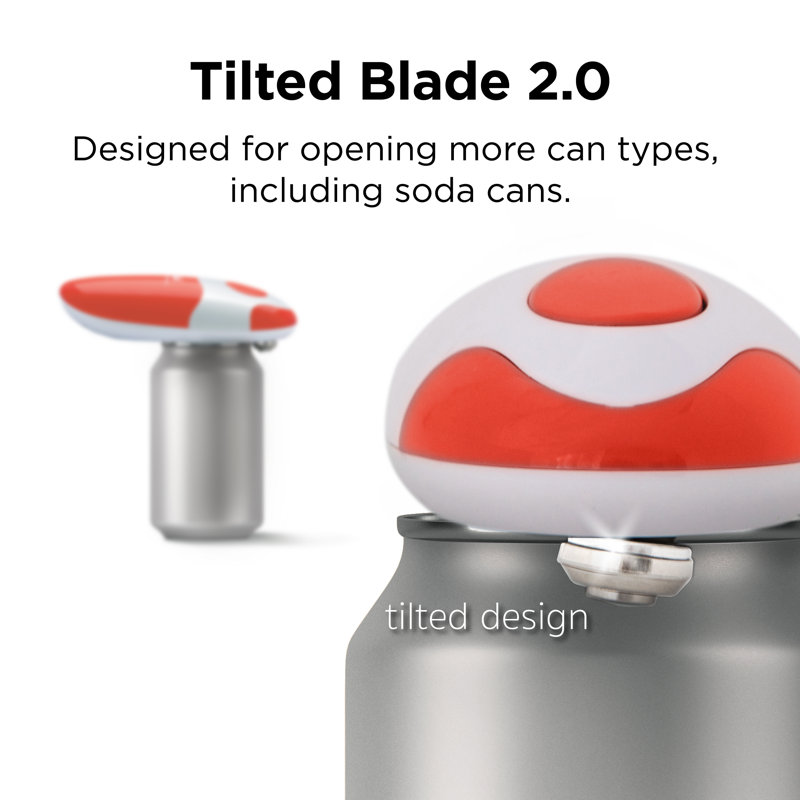 Red and White Battery Operated Electric Can Opener