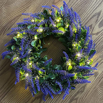 Cllayees Handcrafted Faux Lighted Pine 17.3'' Wreath