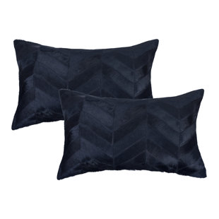  Rectangular Leather Pillow Cover and Insert (Set of 2)