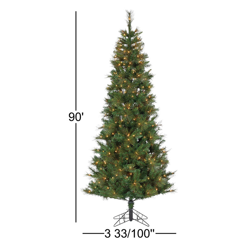 7.5' Lighted Artificial Pine Christmas Tree