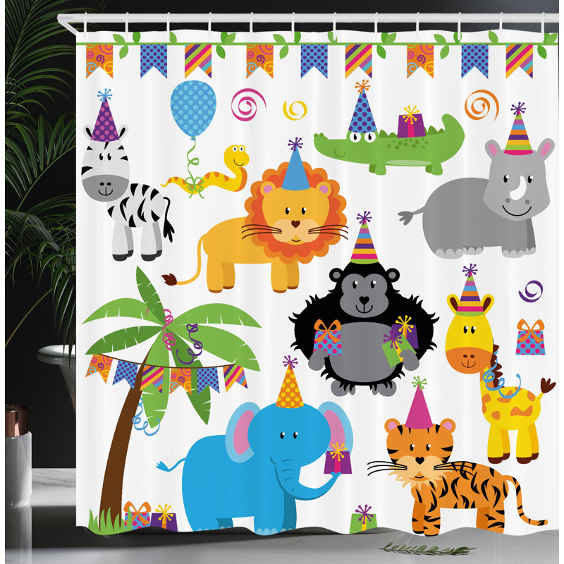 Shower Curtain with Hooks Included, 70"H x 69"W