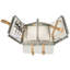 4 Person Wicker Picnic Hamper Natural With Grey CANELE