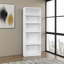 Bibliothèque Lancashire avec 5 tablettes ouvertes au fini blanc, H 71,01 po x l 24,46 po x P 11,49 po