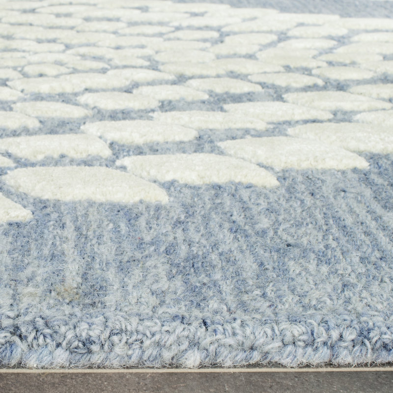 Tapis géométrique en laine touffeté à la main Bowers, Rond 5 pi