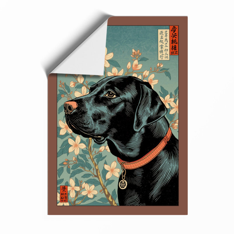 Japanese Portrait With Florals Japandi - Print, Unframed, A3 - 42.0 x 29.7 cm