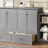 Full Size Murphy Bed With Spacious Storage Drawers And Shelves. Ideal For Guest Rooms Or Compact Bedrooms. Light Gray-1516636463-1516636462