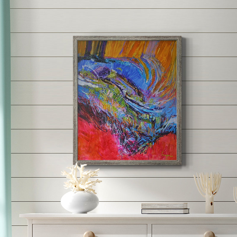 Toile encadrée de qualité supérieure Vibrant Flow II - prête à être accrochée, Argent patiné, H 24 po x l 20 po