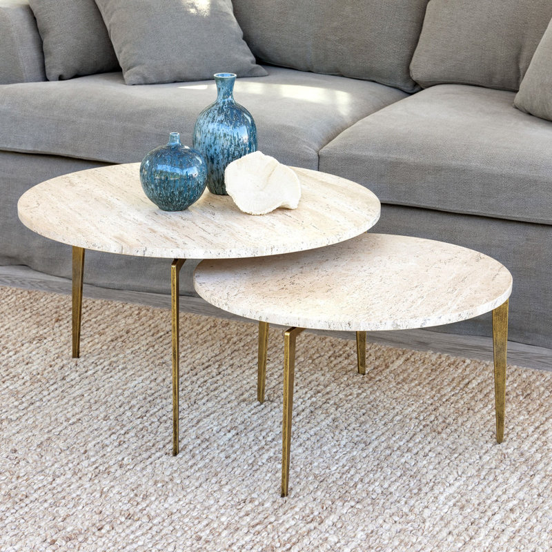 Coastal Cottage Stone Nesting Cocktail Table