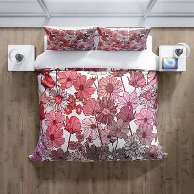 Ensemble de housse de couette en microfibre rouge et mauve