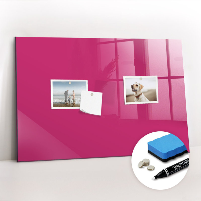 Magnetic Glass Dry Erase Board, Pink