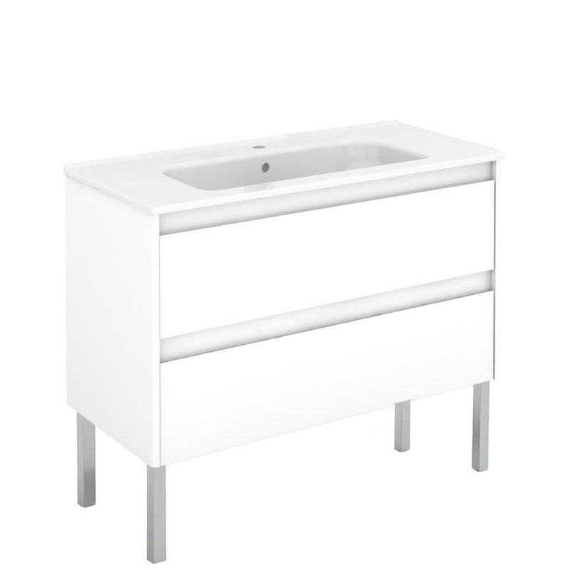 Ambra 39.6'' W Single Vanity, Gloss White, 23.8"