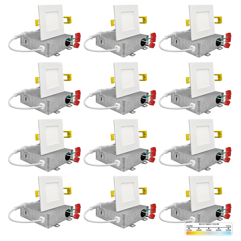 Panel Downlight 3'' Selectable Color Temperature 6 Watt Dimmable Air-Tight IC Rated LED Canless Recessed Lighting Kit