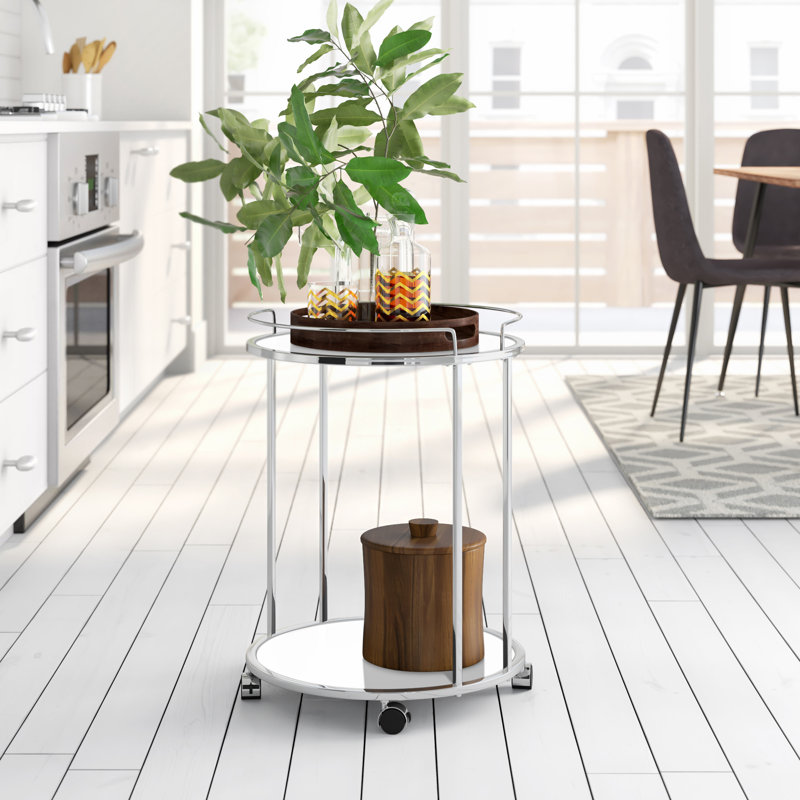 Sharece Serving Cart, White