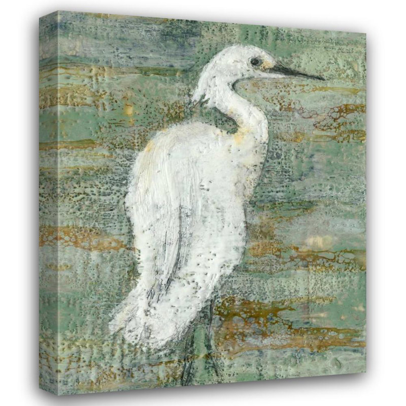Art sur toile tendue par Rosecliff Heights Goldberger, Jennifer, Textured Heron II, H 44 po x l 36 po