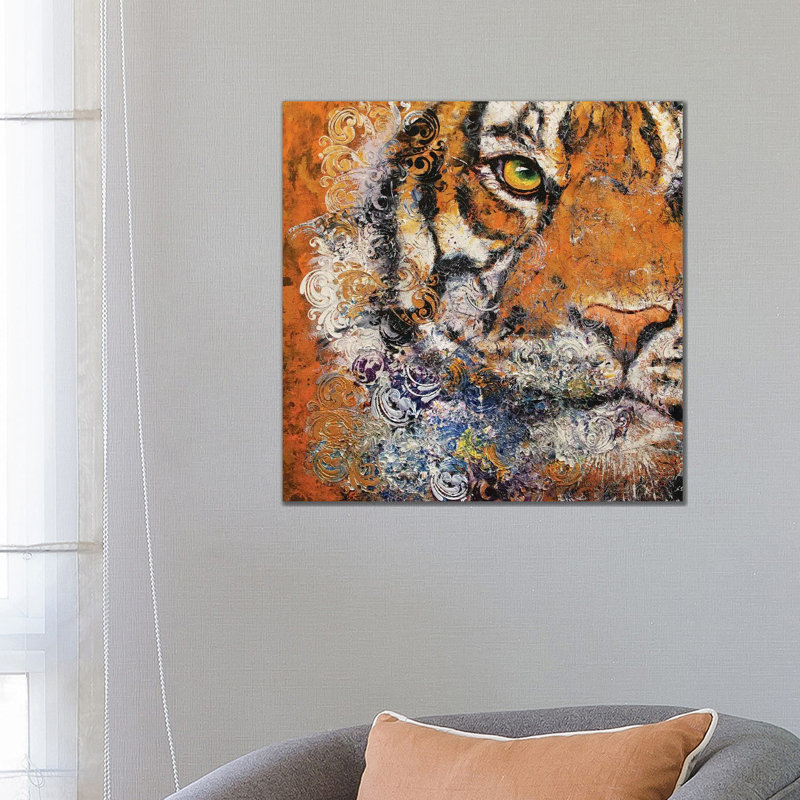 Royal Tiger by Michael Creese - Wrapped Canvas Painting, 66.04 cm H x 66.04 cm W x 3.175 cm D