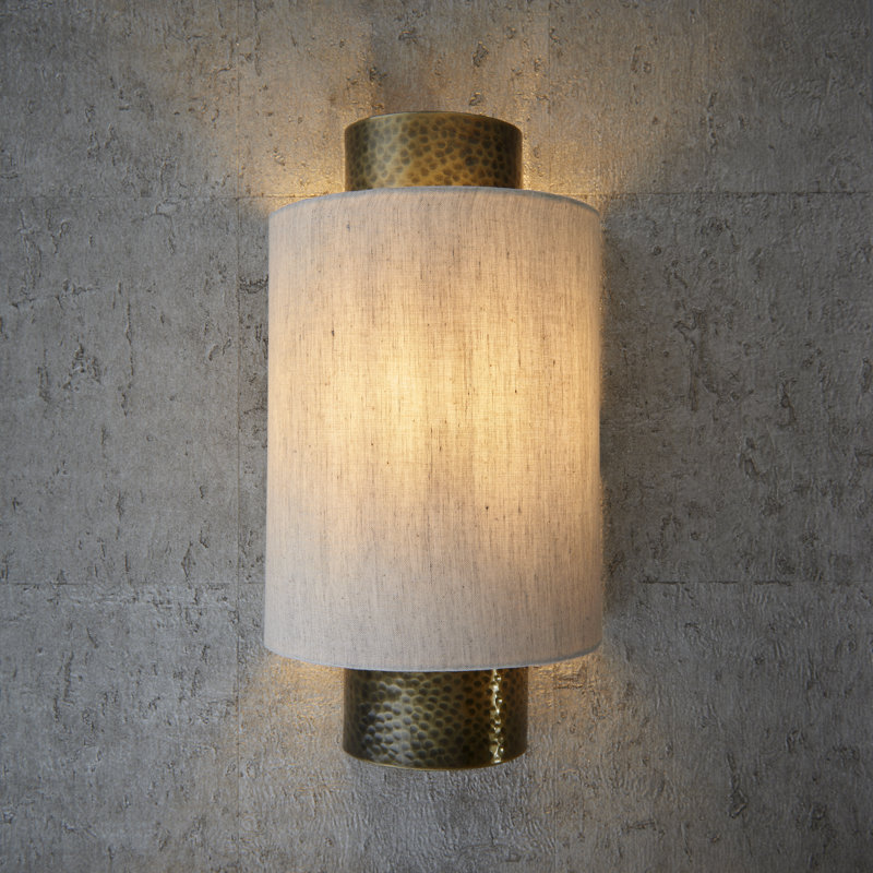 Beedle Steel And Fabric Flush Mounted Sconce