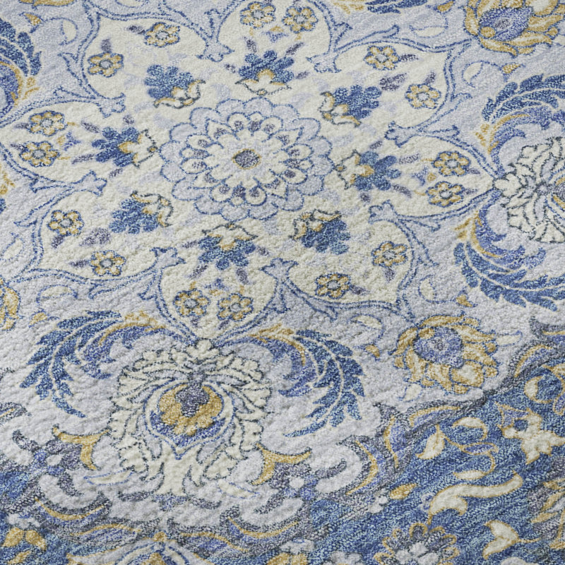 Premium Machine Washable Varasteh AMF1677 Medallion Rug, Rectangle 1'8" x 2'6"