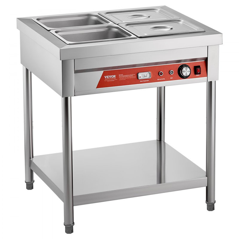 4 réchaud à vapeur électrique commercial avec 4 casseroles 1/2