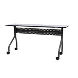 Mobile Training Table With Wheels, Gray And Charcoal, With Two Locking Wheels, 18” D X 60"L X 29"H