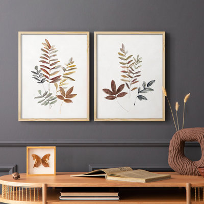 «Autumn Leaves I», reproduction encadrée de qualité supérieure - prête à être accrochée - aucun clou requis - aucun clou requis
