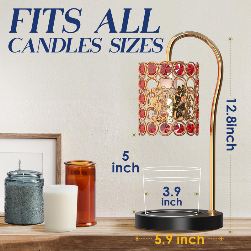 12.8'' H Wax Warmer, Black/Red/Gold
