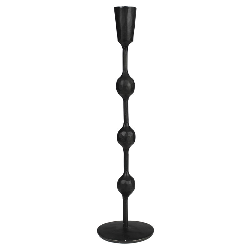 Rustic Iron Candlestick, 12" H x 3" W x 3" D