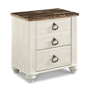 Willowton 2 - Drawer Nightstand in Ivory