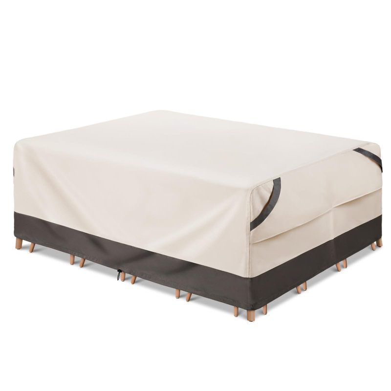 Beige and Gray Waterproof Rectangular Patio Furniture Cover