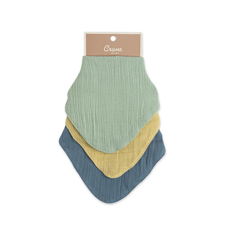 Muslin 3Pc Bib Set -River, Yellow