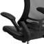 Chaise de bureau ergonomique pivotante à dossier mi-haut en filet avec accoudoirs rabattables Jayetta
