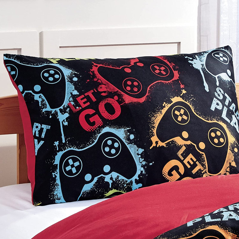 Kids/Teens Video Games Printed Microfiber 4 Piece Comforter Set, Full/Queen