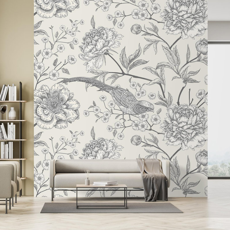 Bordure florale pelez et collez, L 72 po x l 72 po
