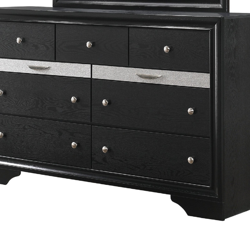 Mobilier de chambre à coucher en bois massif de luxe moderne 1 pièce Glam