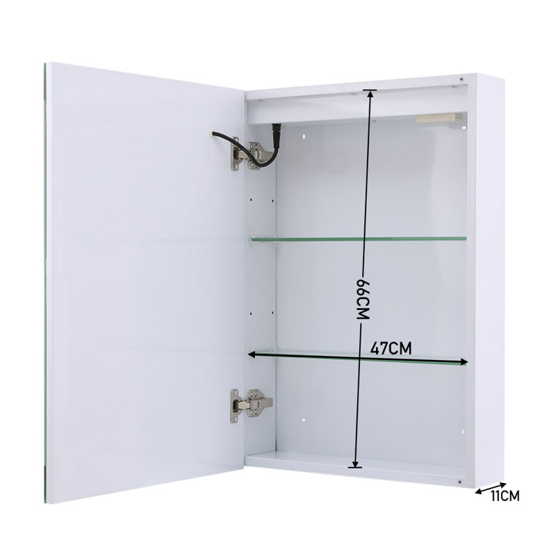Azpeitia 45mm W 60mm H Surface Frameless Medicine Cabinet Mirror 2 Adjustable