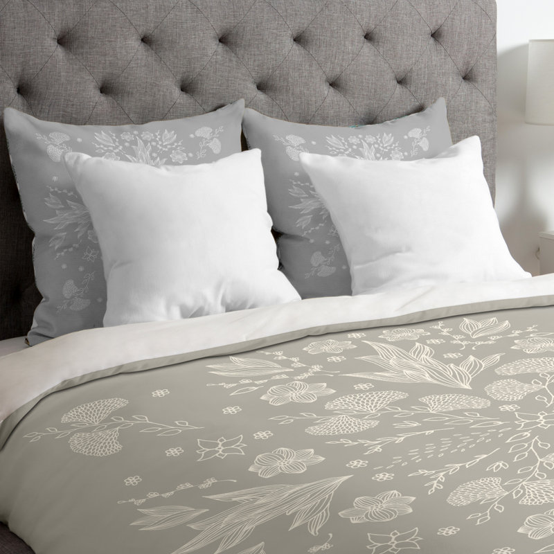 Housse de couette blanche à motif floral, Housse de couette pour grand lit