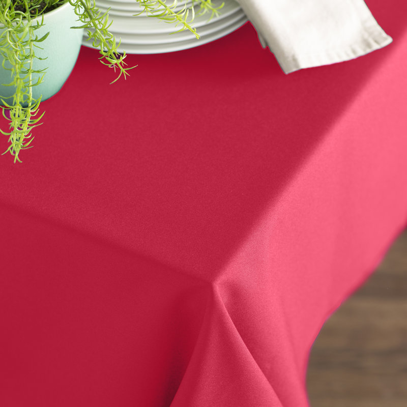 Rectangular Stain-Resistant Polyester Tablecloth - Basics by Wayfair™, Hot Pink, 102" x 60"