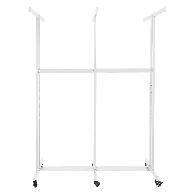 Porte-vêtements avec roulettes, Blanc / Blanc