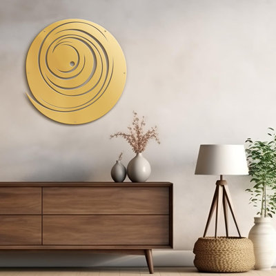 Color Block Circles Minimalist Modern Abstract Wall Accent Sculpture Hanging Decoration Metal Wall Decor