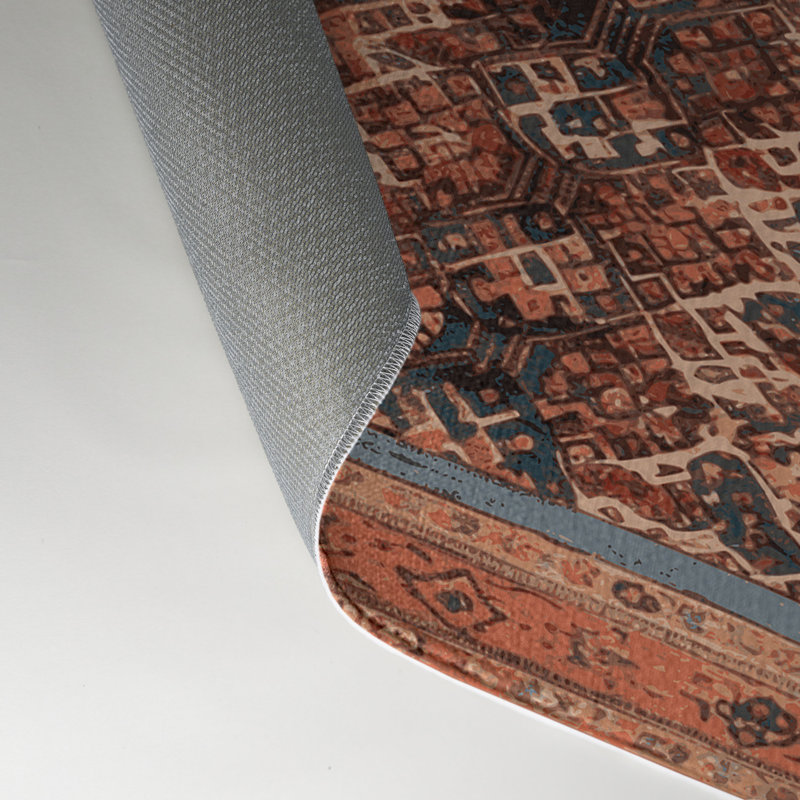Tapis d'intérieur et d'extérieur brun Persian, Rectangle 5 pi x 7 pi