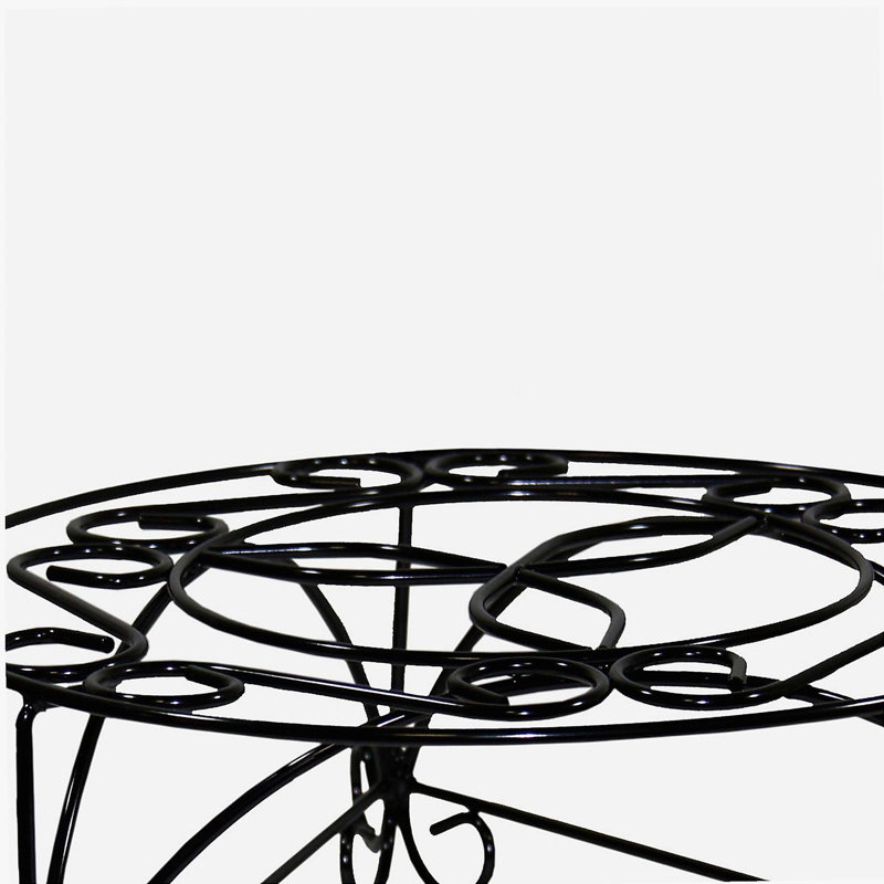 6.25" H Mosaic Cast Metal Black / Gold Plant Stand